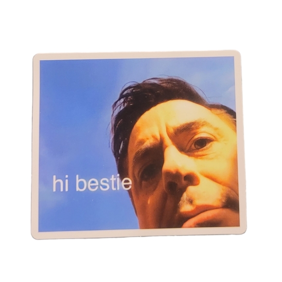 NEW Hi Bestie Funny Meme Sticker - Picture 1 of 5
